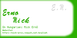 erno mick business card